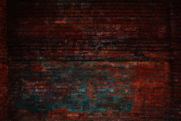 砖的空白背景。一堵墙的纹理砖。黑暗的垃圾艺术背景。可用空间为空 — 图库照片