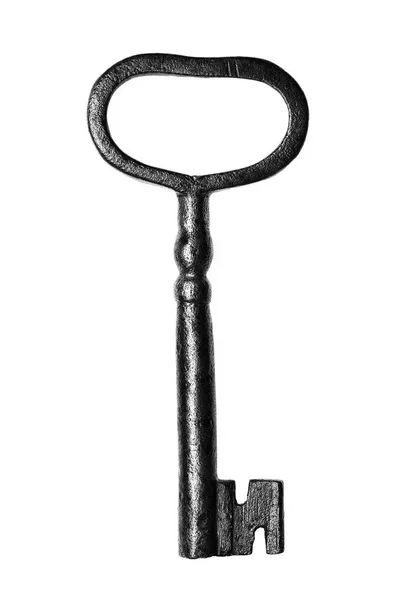 Vecchia chiave isolata su sfondo bianco — Foto Stock