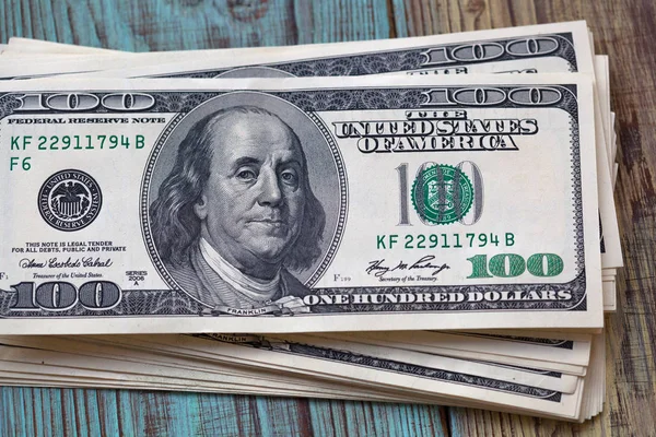 Amerikai dollár. Sok pénzt 100 dollár számlák — Stock Fotó