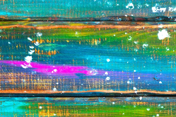 Abstract Πολύχρωμο Φόντο Ξύλινες Σανίδες Που Καλύπτονται Πολύχρωμα Χρώματα Φωτεινά — Φωτογραφία Αρχείου