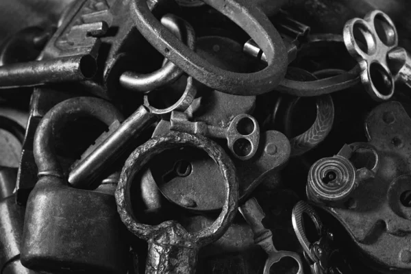 Lots Keys Locks Different Sizes Close — Stock Photo, Image