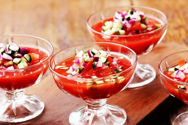 Frische Tomaten Gazpacho — Stockfoto