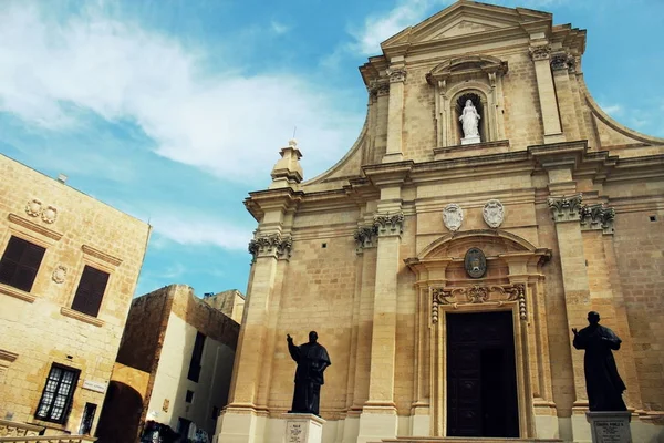 De kathedraal van Gozo in de Citadel van Victoria of Rabat - Victoria, Gozo, Malta — Stockfoto