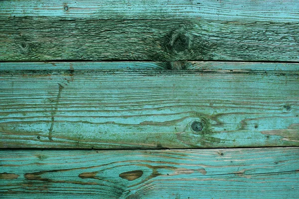 Gamla rustika träplankor målade i turkos färg. Bakgrunder koncept — Stockfoto