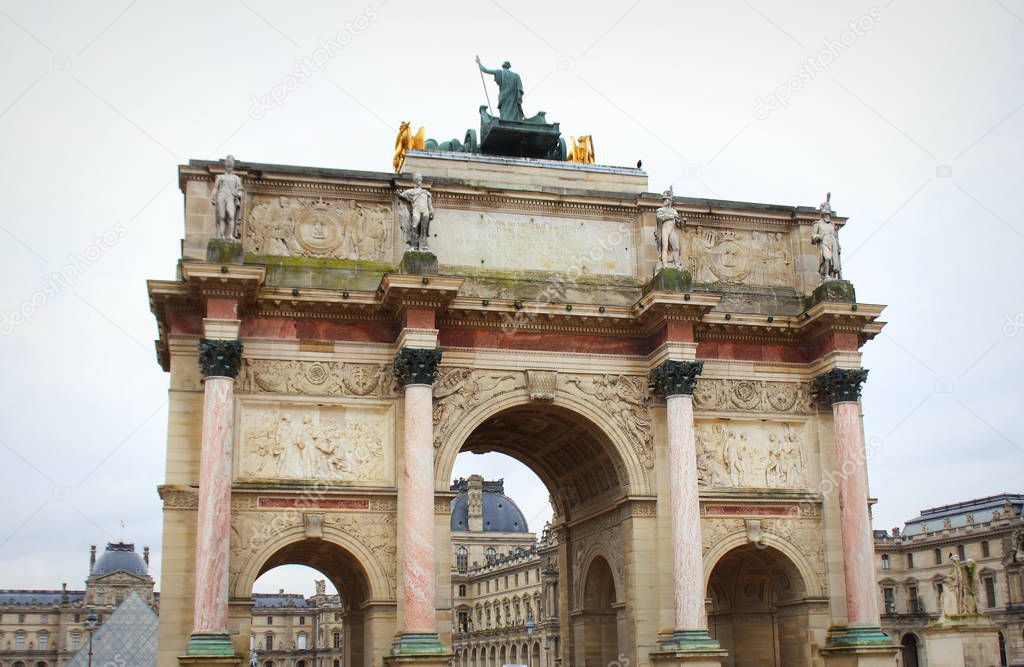 Triumphal Arch at Tuileries gardens in Paris,France