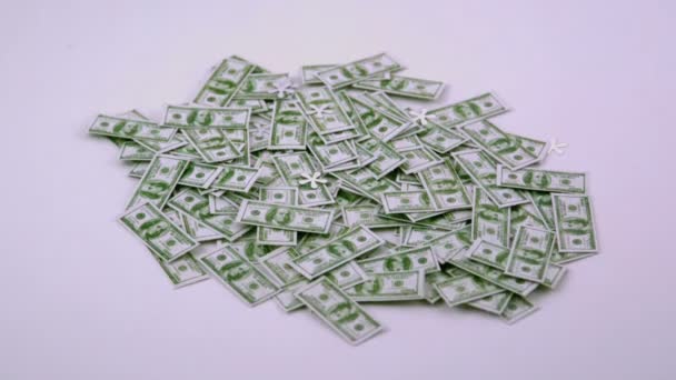 Pile of bills blows away — Stock Video