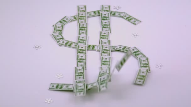 Доллар развевается — стоковое видео