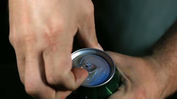 Slow motion exploding soda can — Stock Video