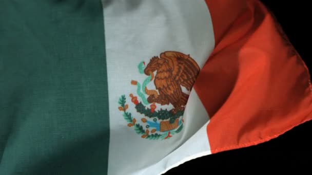 Ağır çekim Meksika bayrağı rüzgarda — Stok video