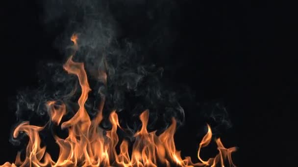 Slow motion smoky flames — Stock Video