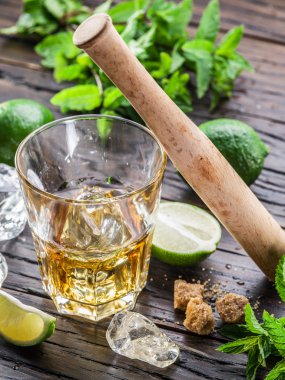 Mojito kokteyl malzemeler.