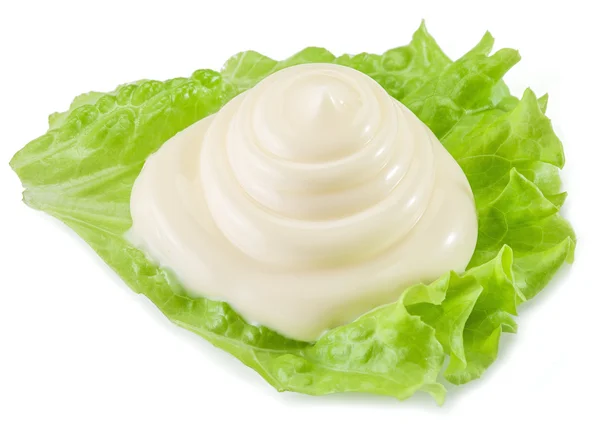 Salsa de mayonesa natural en la ensalada . —  Fotos de Stock