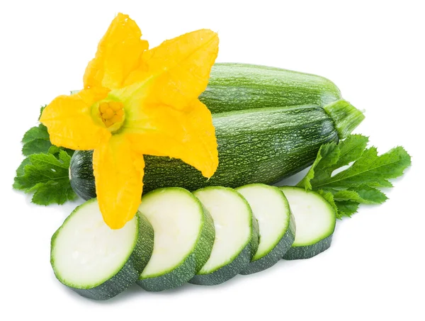 Zucchine su fondo bianco. — Foto Stock