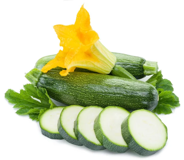 Zucchine su fondo bianco. — Foto Stock