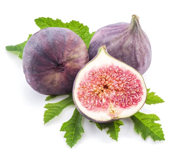 Ripe fig fruits on the white background. — Stock Photo, Image