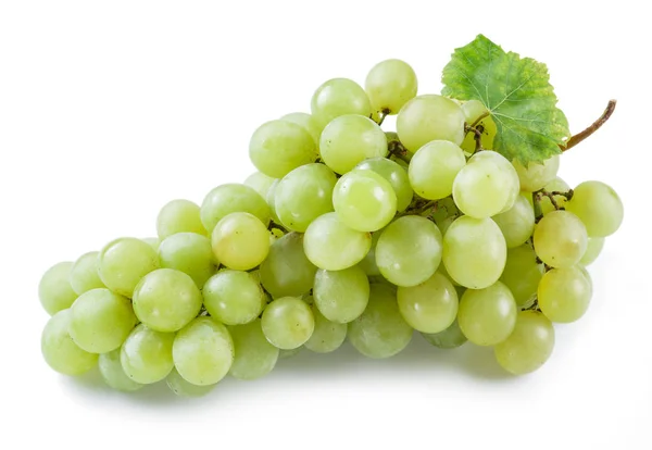 Kiść winogron biały na białym tle. — Zdjęcie stockowe