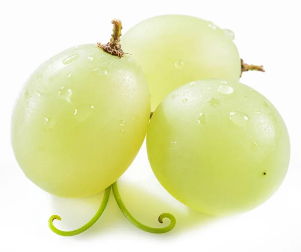 Three grapes on the white background. — Stock Photo, Image