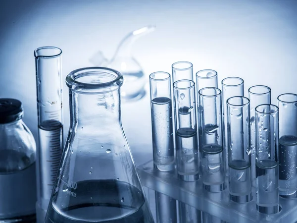 Different laboratory beakers and glassware. — Stock Photo, Image