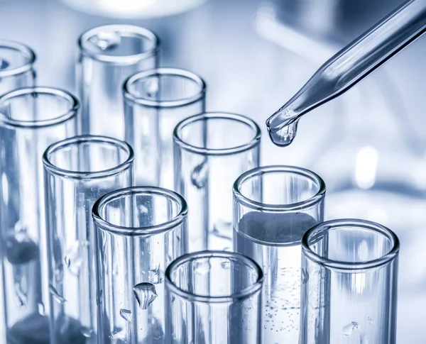 Farklı laboratuvar şişeler ve Züccaciye Mağazaları. 