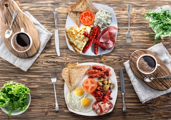 Traditional breakfast at home. — Stock Photo, Image