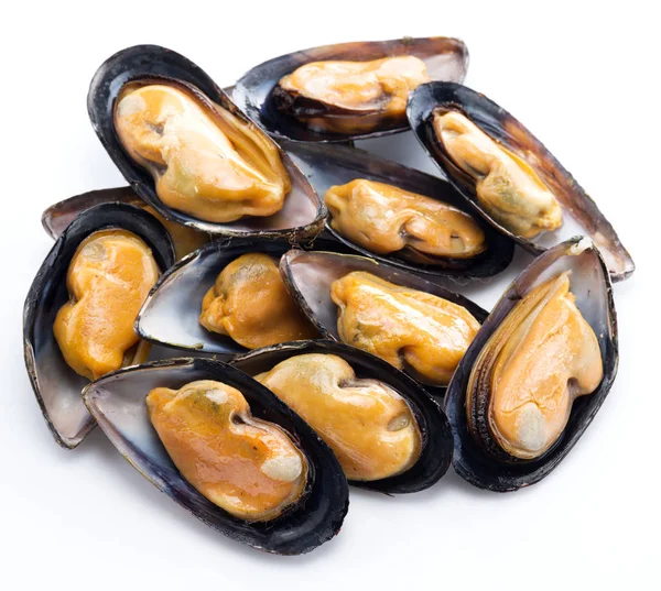 Mussels on a white background. — Stock Photo, Image