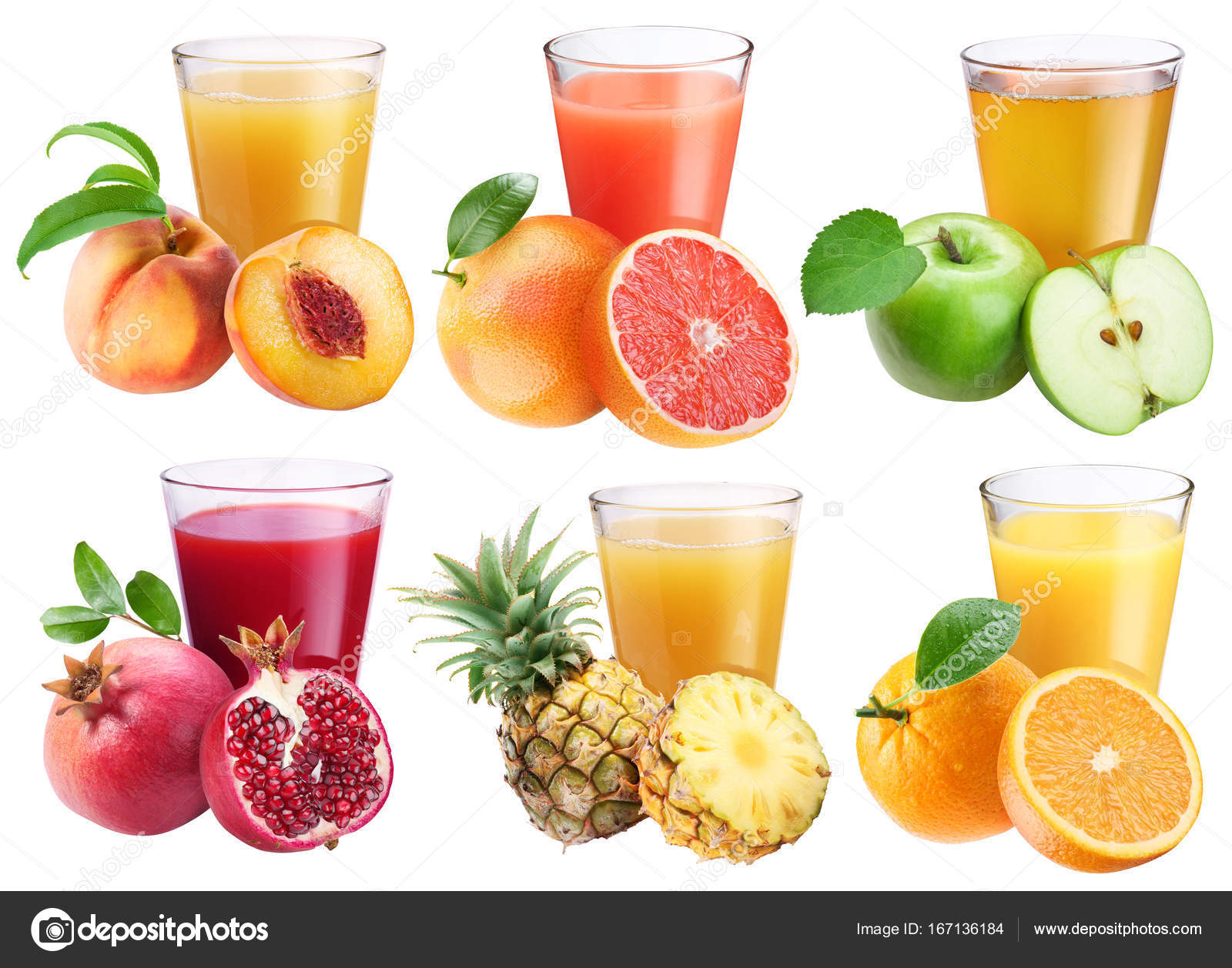 Download Glasses of fresh juice and fruits around them. — Stock Photo © Valentyn_Volkov #167136184
