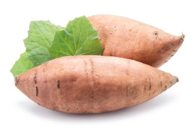 Tatlı patates. Beyaz bir arka plan üzerinde izole.