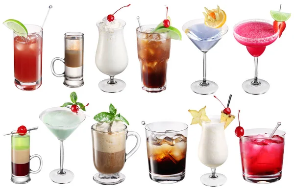 Collectie van kleurrijke cocktails. — Stockfoto