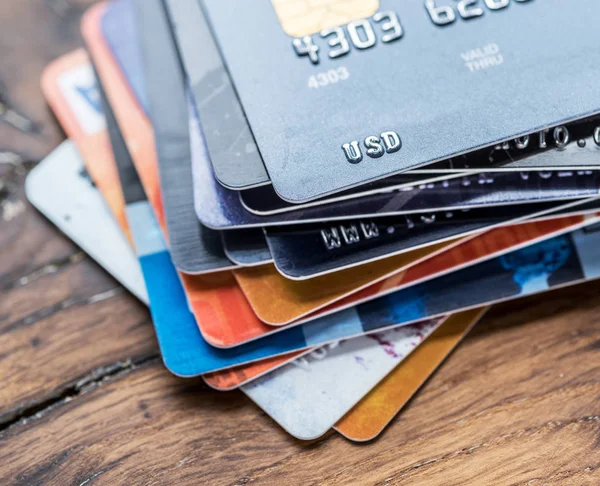 Credit cards. Businnes achtergrond. — Stockfoto