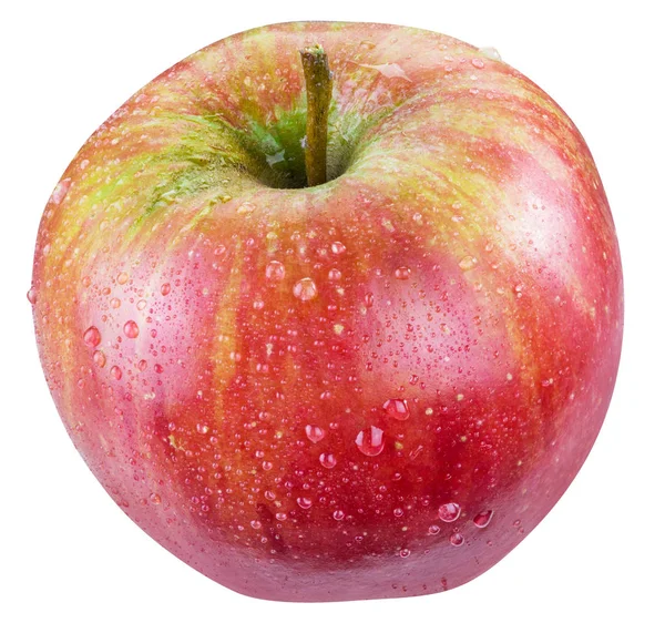 Zralé červené jablko s čůrky na něm. — Stock fotografie