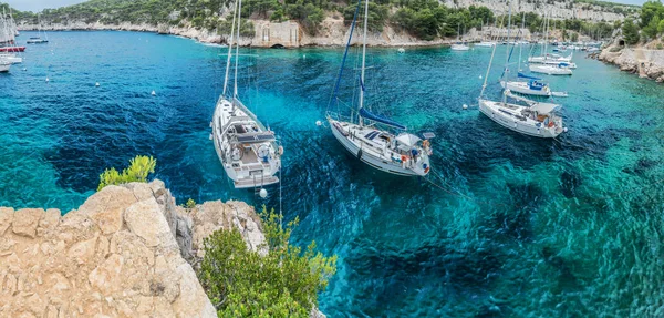 Port-Miou calanque in Cassis. France. 31.07.2017 — Stok fotoğraf