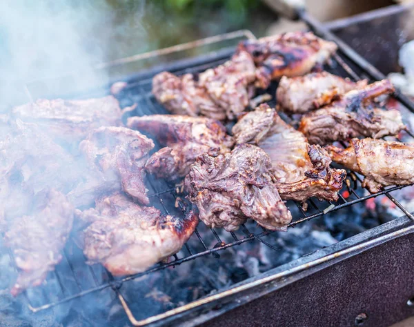 Nutria meat on grill. — Stock Photo, Image