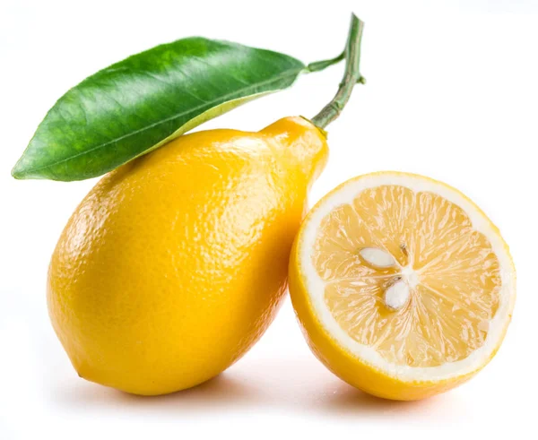 Reife Zitronenfrüchte auf weißem Hintergrund. — Stockfoto