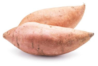 Tatlı patates. Beyaz bir arka plan üzerinde izole.