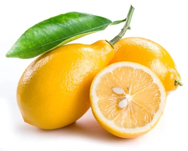 Ripe lemon fruits on the white background. — Stock Photo, Image