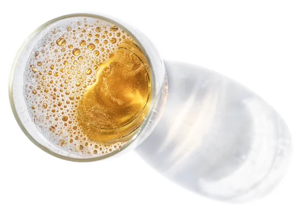 Glass of beer. Top view of lager beer or light beer. — Stock Photo, Image