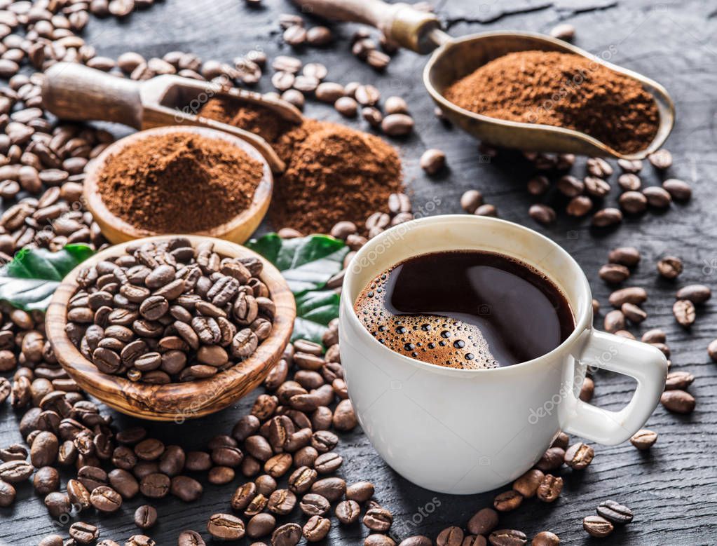 Imágenes cafe molido Tostado de granos de café, café