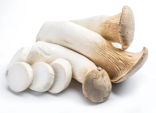 King oyster mushrooms on the white background. — Stock Photo, Image
