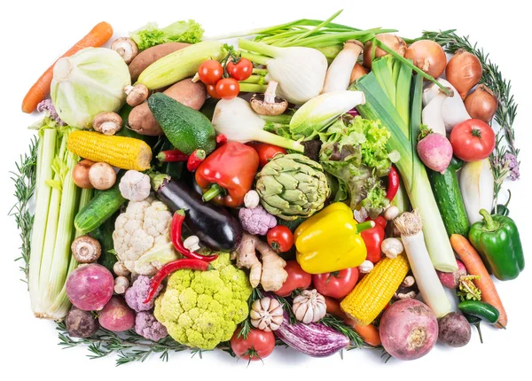 Verdure biologiche diverse. Sfondo alimentare multicolore . — Foto Stock