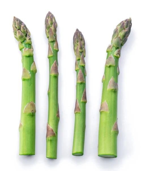 Green fresh asparagus sprouts white background. — Stock Photo, Image