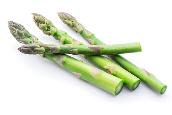 Green fresh asparagus sprouts white background. — Stock Photo, Image