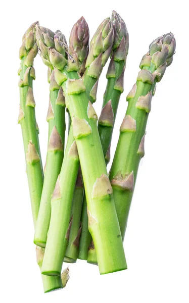 Verde asparagi freschi germogli sfondo bianco . — Foto Stock