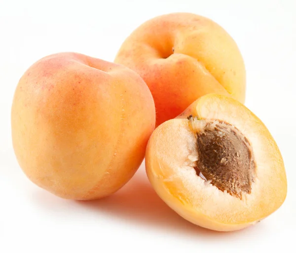 Ripe apricots isolated on the white background. — Stock Photo, Image