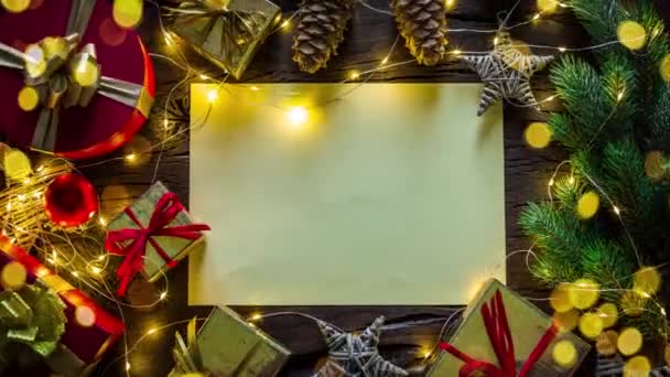 Animované video s dopisem pro Santa Clause, vánoční osvětlení a dekorace.