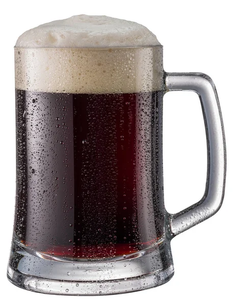 Glas Schwarzbier isoliert auf weißem Hintergrund. — Stockfoto