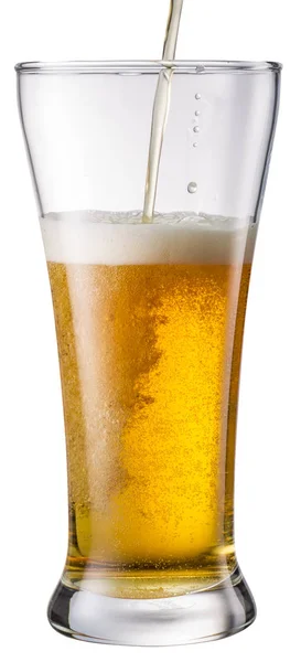 Ποτήρι μπύρας απομονωμένο σε λευκό φόντο. — Φωτογραφία Αρχείου