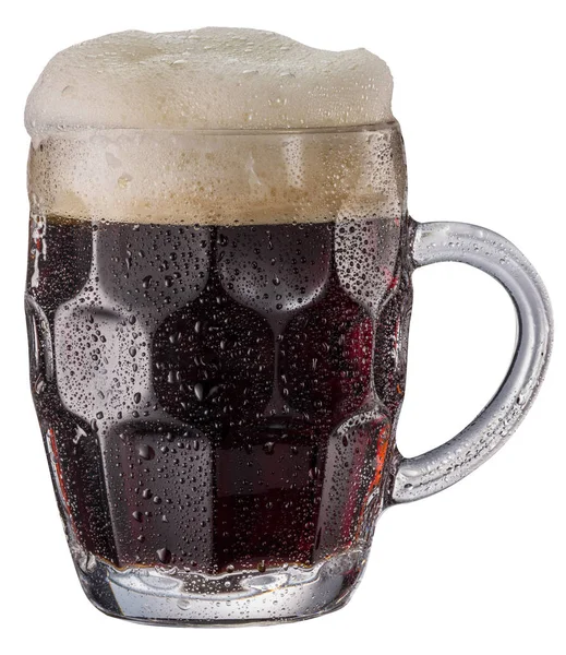 Склянка чорного пива ізольовано на білому тлі . — стокове фото