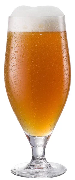 Bicchiere di birra bianca non filtrata isolato su sfondo bianco . — Foto Stock