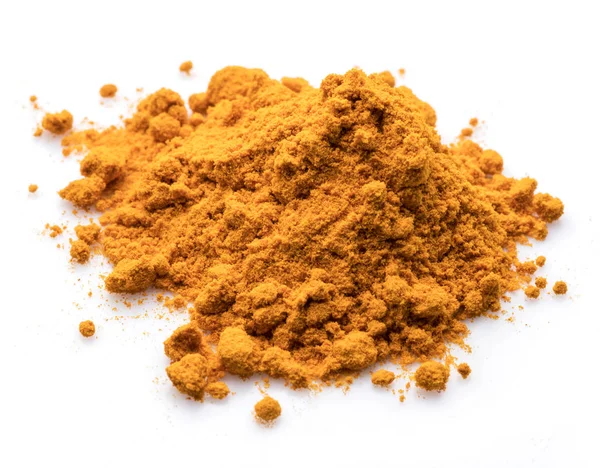 Turmeric Powder Curcuma Powder Commonly Used Spice Dyeing Isolated White — ストック写真