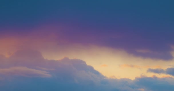 Mouvement Des Nuages Dans Ciel Coloré Soir — Video